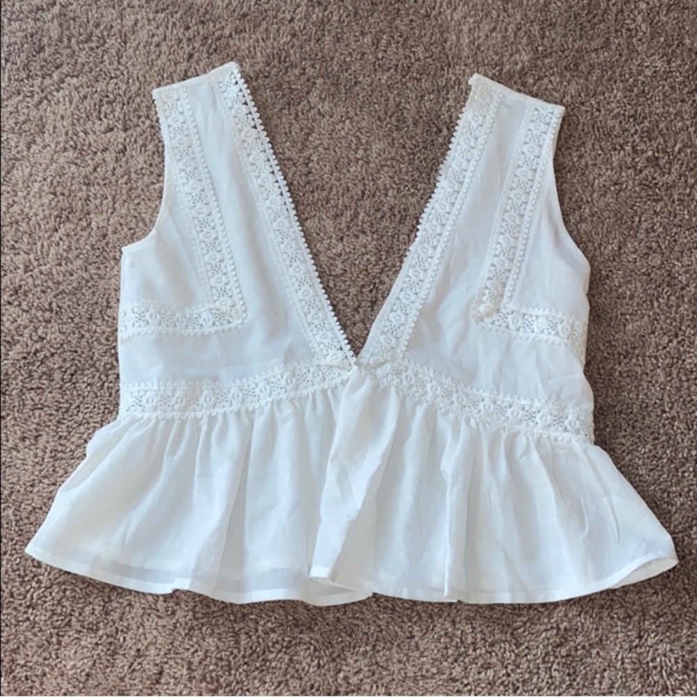 White lace baby doll tank